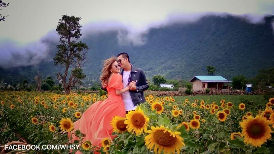 Wut Mhone Shwe Yi In Sunflower Field With Nay Toe And Behind The Scenes Photoshoot 