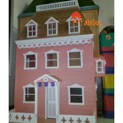 Custom Rumah Barbie Georgian Dollhouse Pink Coklat