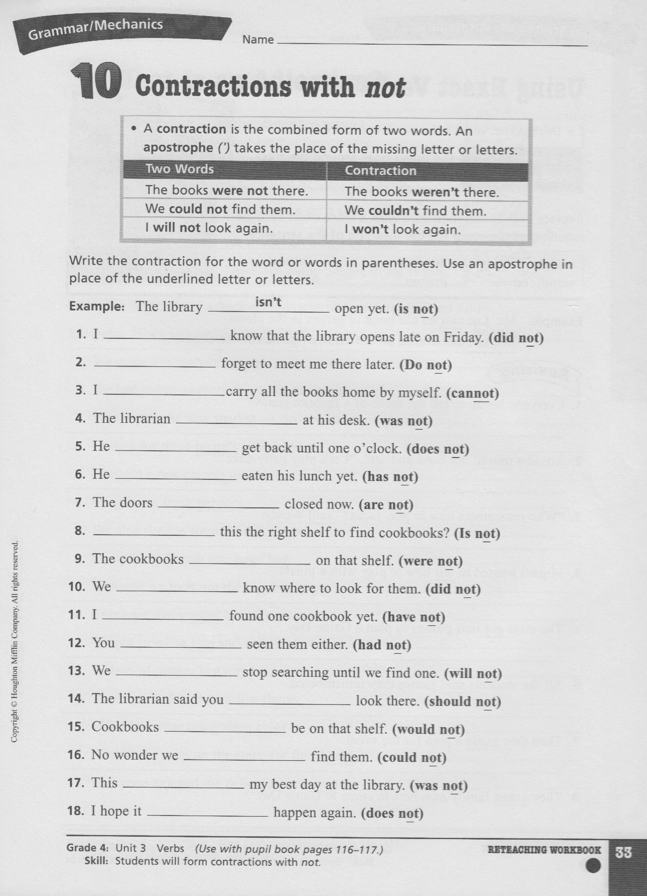 homework-2012-2013-thursday-december-6th-contractions-exact-verbs