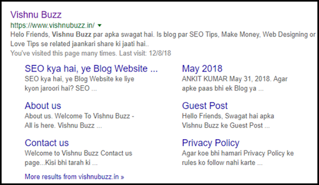 google sitelinks google sitelinks kya hai google sitelinks blog website me kaise add kare