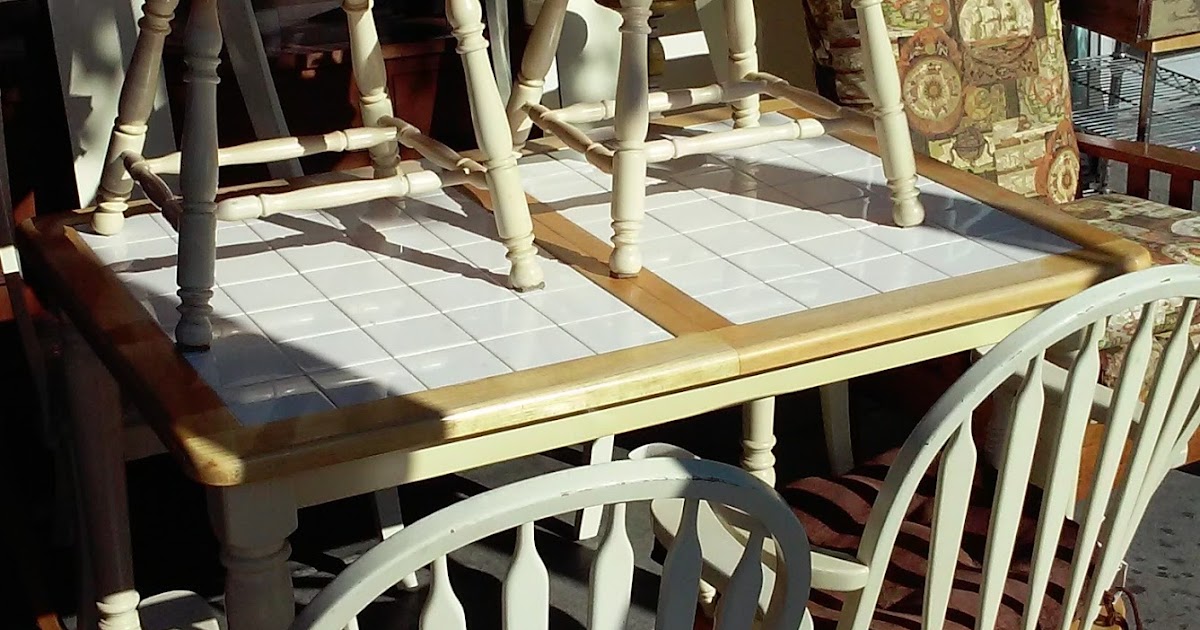 UHURU FURNITURE & COLLECTIBLES SOLD Tile Top Set (table, 4