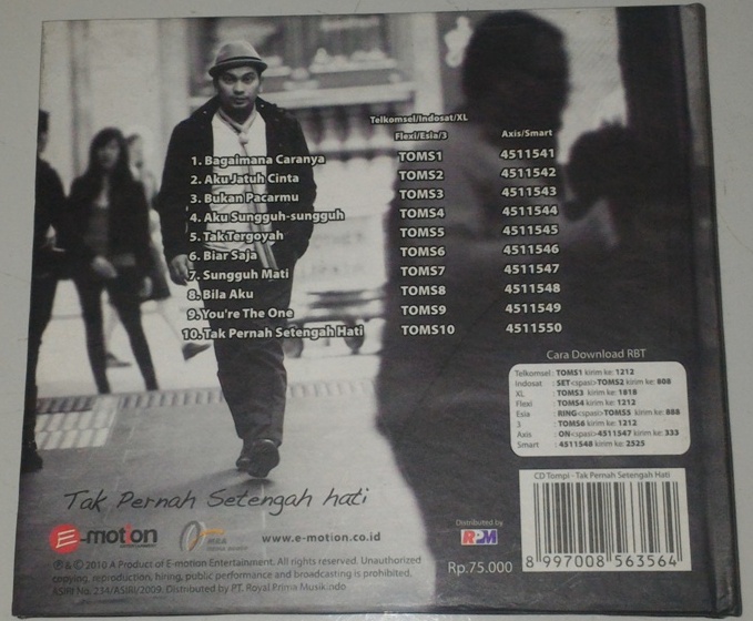 Cd Tompi Tak Pernah Setengah Hati Gudang Musik Shop