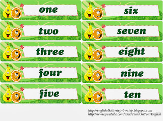 numbers flashcards for teaching english to kids