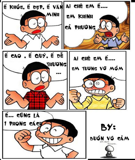 Ảnh Nobita buồn nhưng cười ra nước mắt