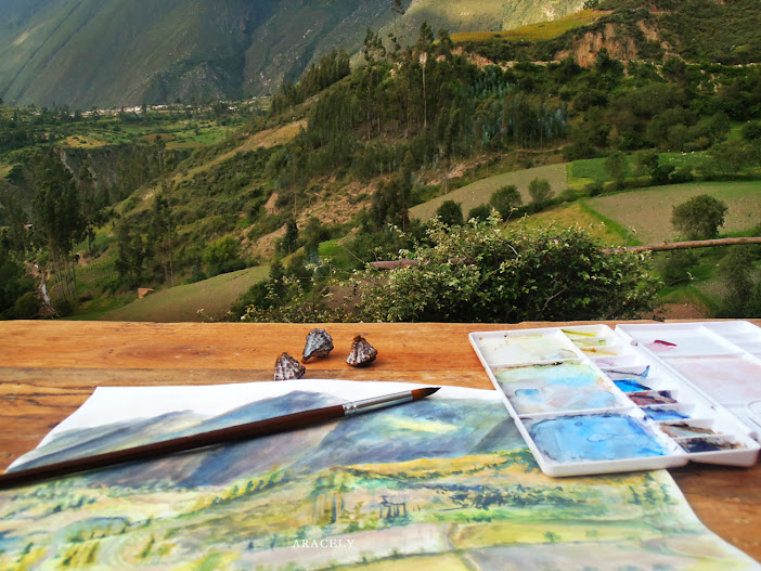 acuarela paisaje en vivo