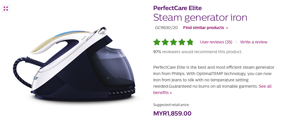 kelebihan steam iron philips