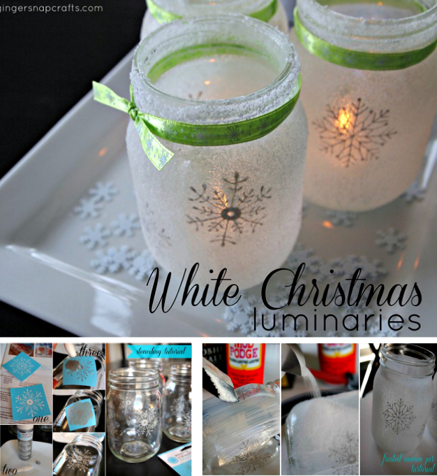 DIY Christmas Mason Jar Luminaries DIY Craft Projects