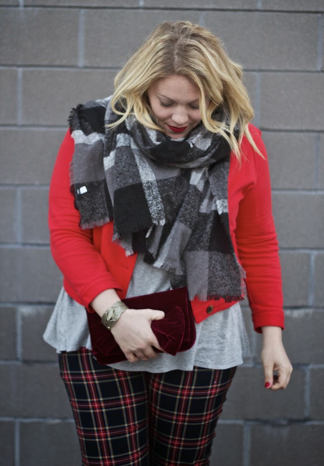 mixing plaids together in one outfit