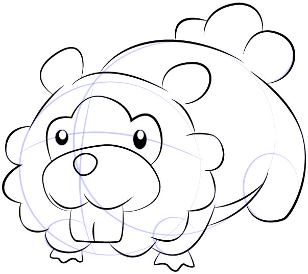 Cara Mudah Sketsa atau Menggambar Bidoof dari Pokemon