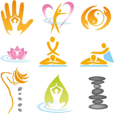 Logos de Yoga y meditación - Vector