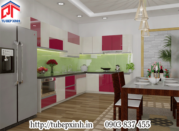 mẫu thiết kế bếp hiện đại và tinh tế tủ bếp chữ L