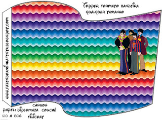 Beatles Yellow Submarine: Free Party Printables. Beatles Yellow Submarine Food Toppers or Flags.
