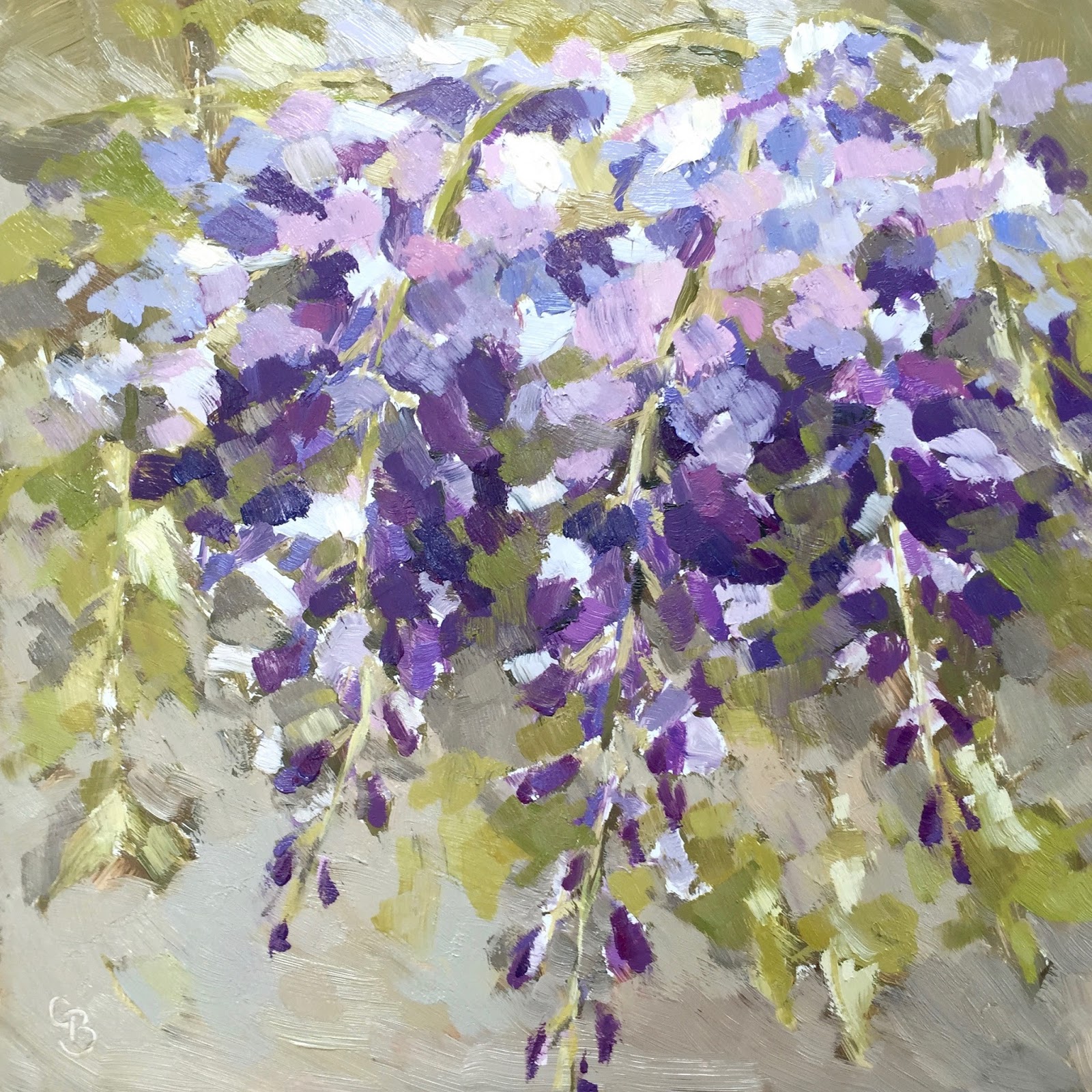 Clare Bowen Artist 78 'Wisteria' 8x8"
