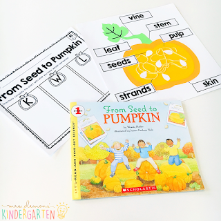 We love reading and learning about pumpkins in our kindergarten classroom, but planning meaningful comprehension activities can be a challenge. This Pumpkin: Read & Respond pack made it super easy to teach 5 comprehension skills for 5 of our favorite picture books. Students especially love the themed crafts and writing prompts too!