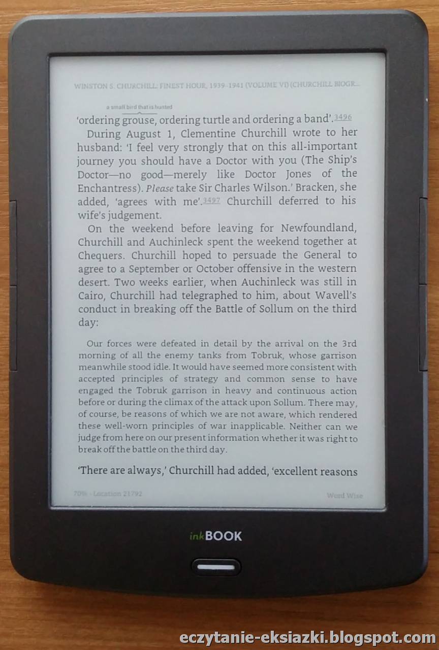 Układ tekstu w aplikacji Kindle w e-bookach z Amazonu wygląda nieco lepiej