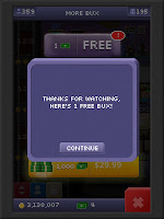 Tiny Tower Bucks before "watching" a bunch of adds
