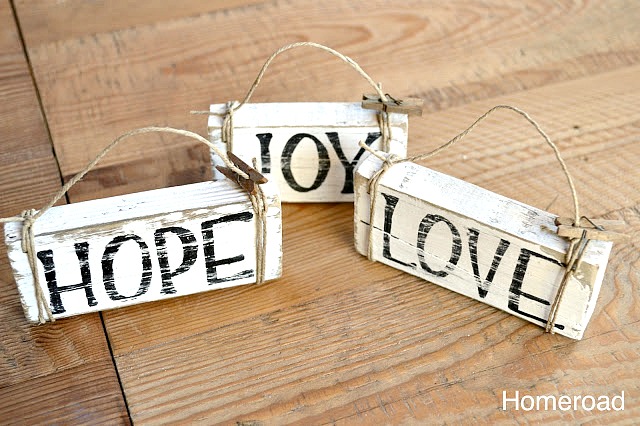 Rustic Distressed DIY Driftwood Ornaments