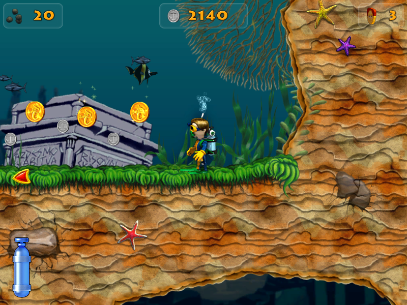 لعبة Scuba Steve لمحبى العاب الغوص و العاب الغطس و جمع الذهب