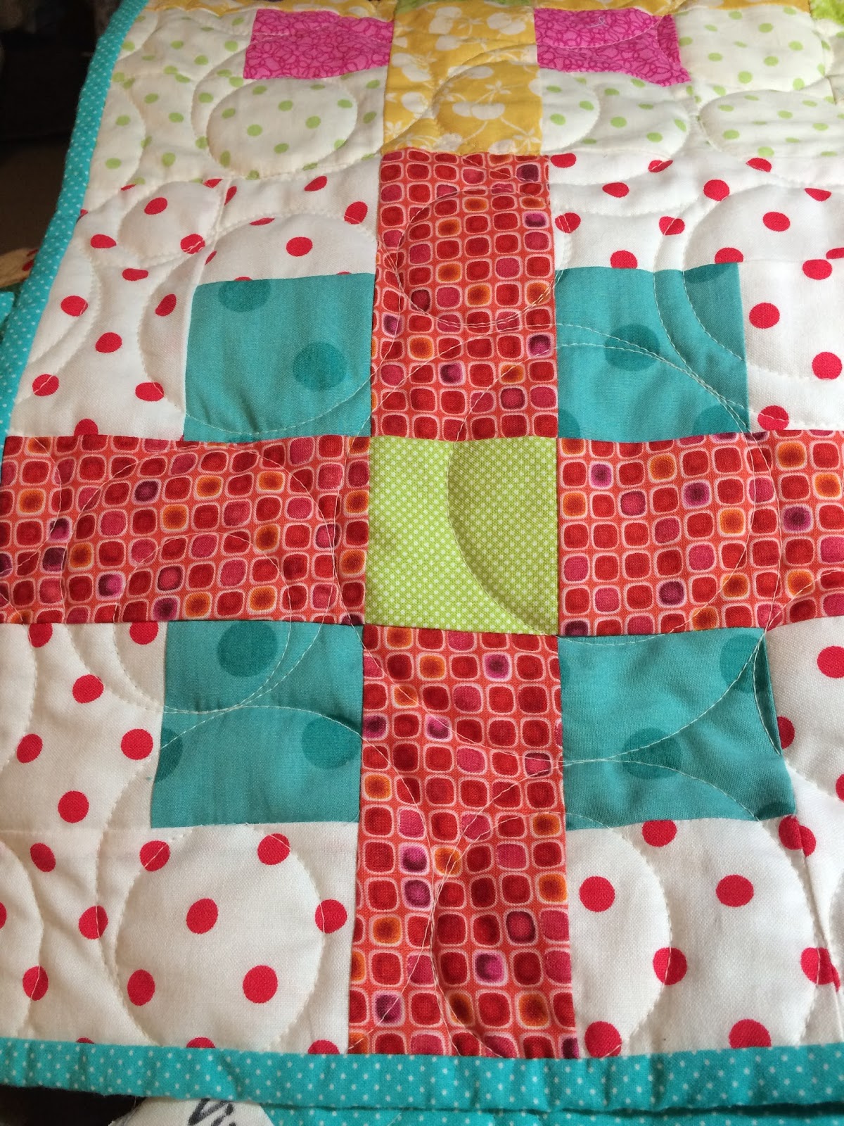 Mother Patchwork Vivid Grid Quilt = Finished!