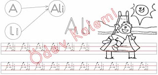 Ali Kelimesi dik temel harfler 1. Grup Sesler Harfler 1. sinif Okuma