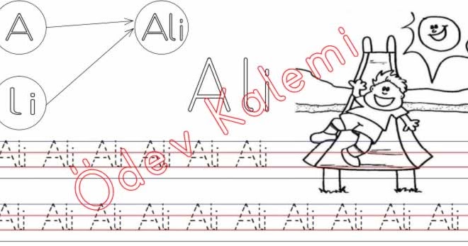 Ali Kelimesi dik temel harfler 1. Grup Sesler Harfler 1. sinif Okuma
