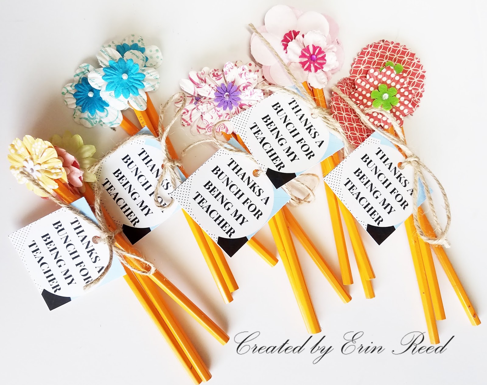 Erin Reed Makes DIY Pencil Flower Bouquet Teacher Gifts with FREE