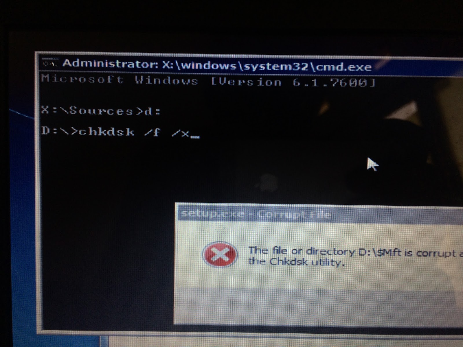 Megatasi the file or directory d\mft is corrupt and unreadable