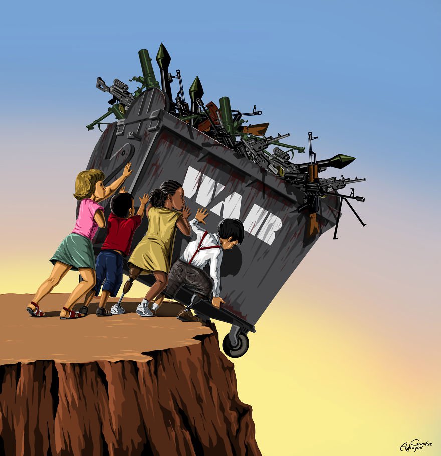 Powerful Satirical Illustrations Show What War Really Looks Like