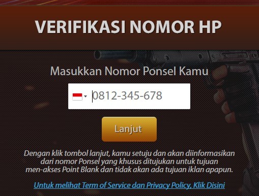 Cara Verifikasi Akun Point Blank Mengunakan Nomor Handphone