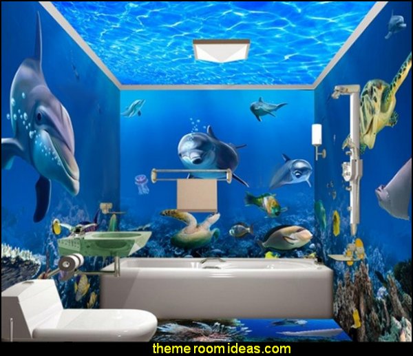 Underwater Animals 3D Waterproof Bathroom Wall Murals