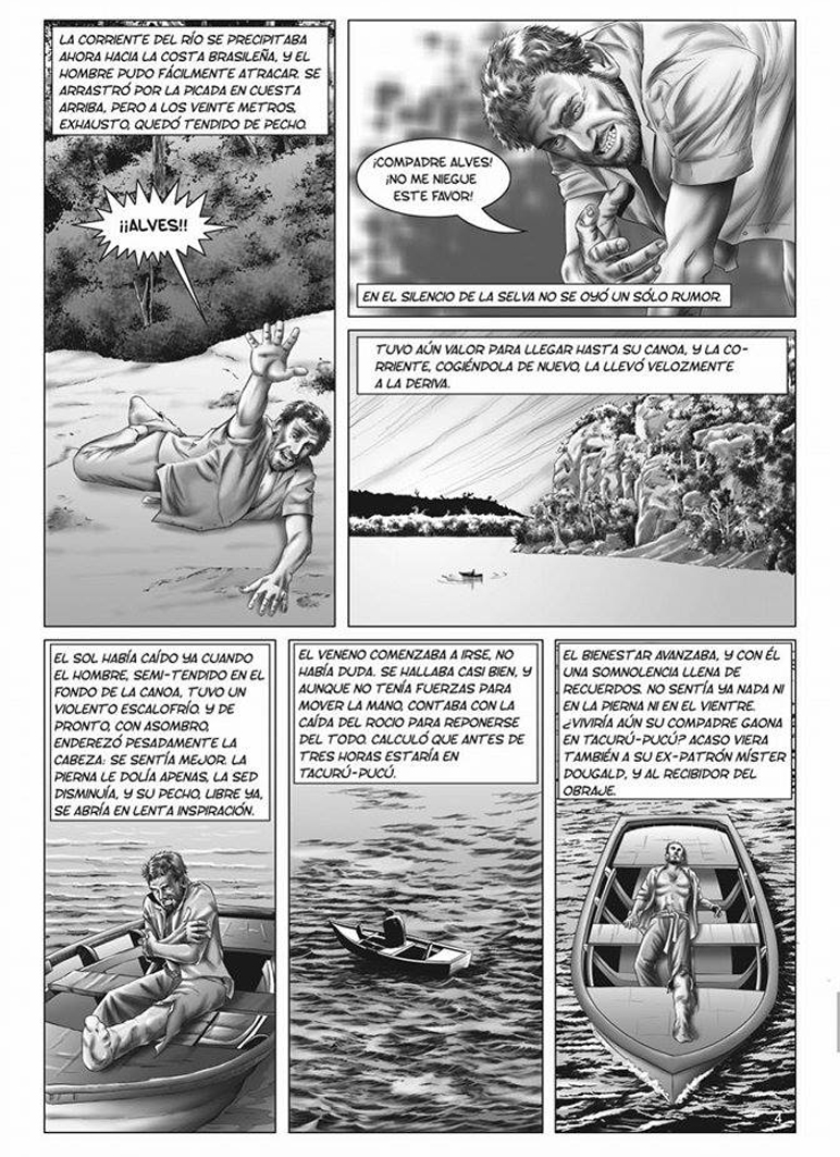 Historieta Patagónica La Duendes A la deriva. Basado en un cuento de Horacio Quiroga. Dibujos