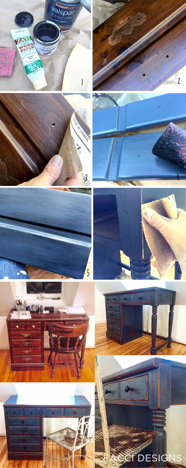 FACCI DESIGNS DIY How to paint and distress a piece of furniture