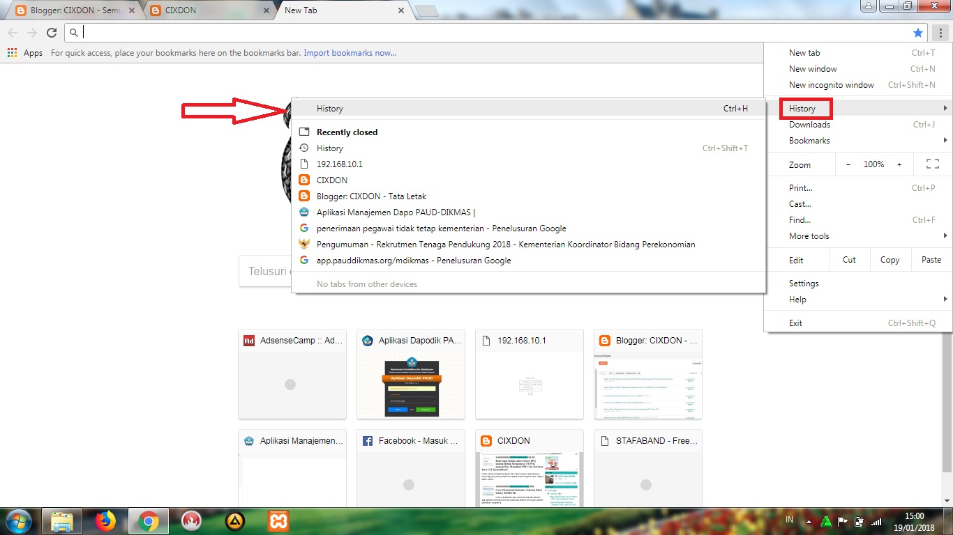 Cara Menghapus History Browser Pada Google Chrome CIXDON