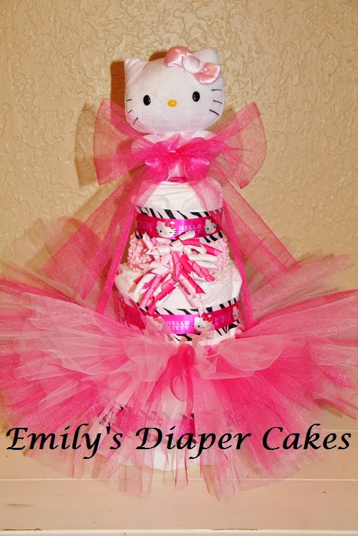 Diaper Cakes by Emily Hello Kitty Diaper Cake