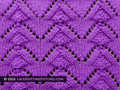 Lace Knitting. #40 Pine Trees Lace Stitch