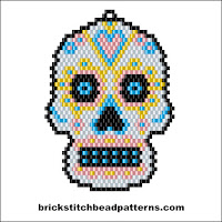 Click to view the Sugar Skull Love Halloween brick stitch bead pattern charts.