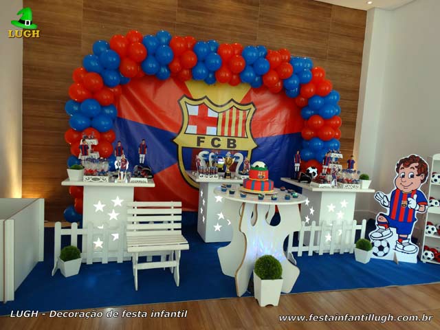 Decoração de festa infantil futebol - Ornamentação tema do Barcelona Decoração de festa infantil futebol - Ornamentação tema do Barcelona