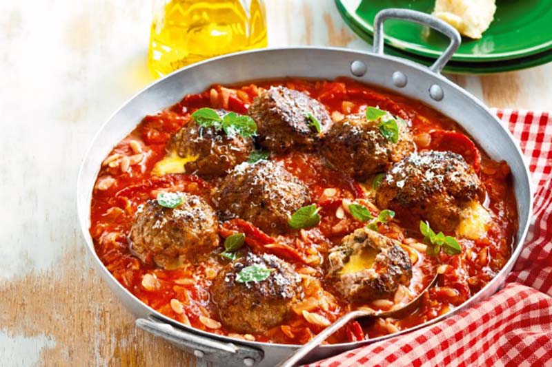 Cheesy Meatball and Risoni Bake Recipe Free Recipe Pedia