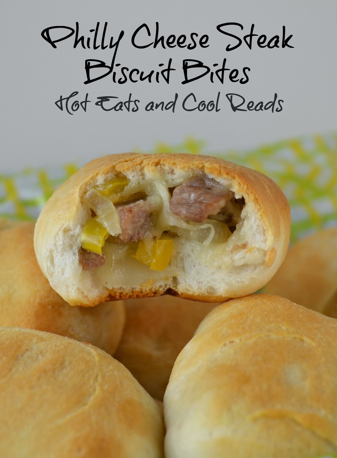 Hot Eats and Cool Reads Philly Cheese Steak Biscuit Bites Recipe