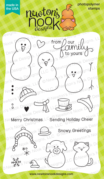 Flaky Family - 4x6 Holiday Snowman Stamp set by Newton's Nook Designs