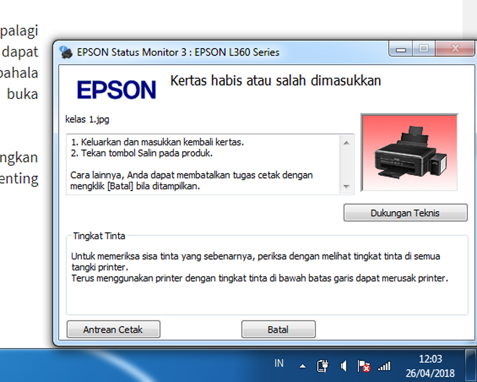 Cara Mencetak Foto Dengan Printer Epson L360 Cara Reset