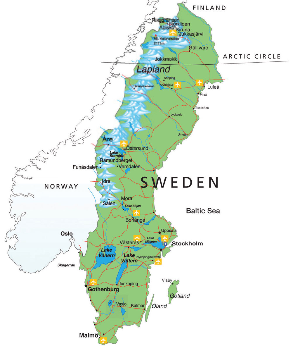 Sverige Karta Province-området