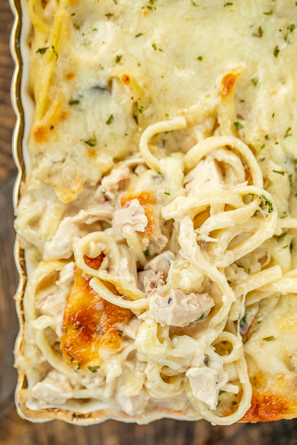 Chicken Tetrazzini - super delicious make ahead casserole! Makes a great freezer meal!! Chicken,linguine, cream of chicken soup, cream of mushroom soup, sour cream, butter, chicken broth, salt, pepper, garlic, parmesan cheese, mozzarella cheese. SO creamy and delicious. Made this for dinner and everyone cleaned their plate! Even our picky eaters. This is definitely going in the dinner rotation! #chicken #casserole #freezermeal #chickendinner Chicken Tetrazzini - super delicious make ahead casserole! Makes a great freezer meal!! Chicken,linguine, cream of chicken soup, cream of mushroom soup, sour cream, butter, chicken broth, salt, pepper, garlic, parmesan cheese, mozzarella cheese. SO creamy and delicious. Made this for dinner and everyone cleaned their plate! Even our picky eaters. This is definitely going in the dinner rotation! #chicken #casserole #freezermeal #chickendinner