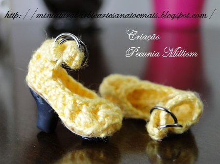 Sapatos de crochê para Barbie Sapatos de crochê para Barbie