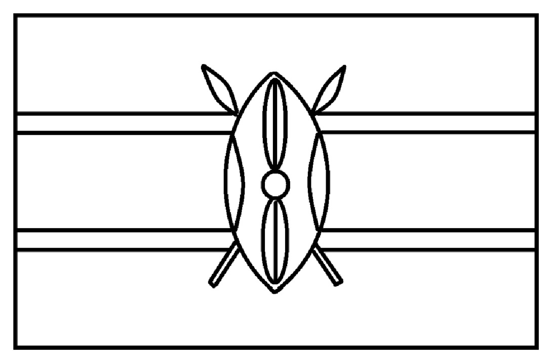 Mewarnai Gambar: Mewarnai Gambar Sketsa Bendera Negara Kenya