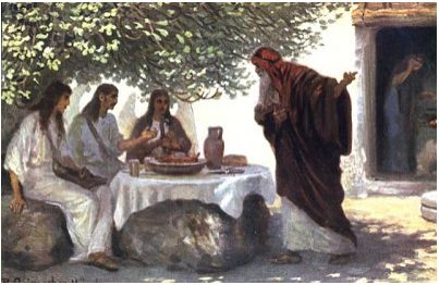 genesis 18 abraham visit visitors sarah god tent heavenly his man sukkah food family un forums torah when living