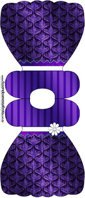 Morado con Rayas y Arabescos: Invitaciones para Imprimir Gratis.