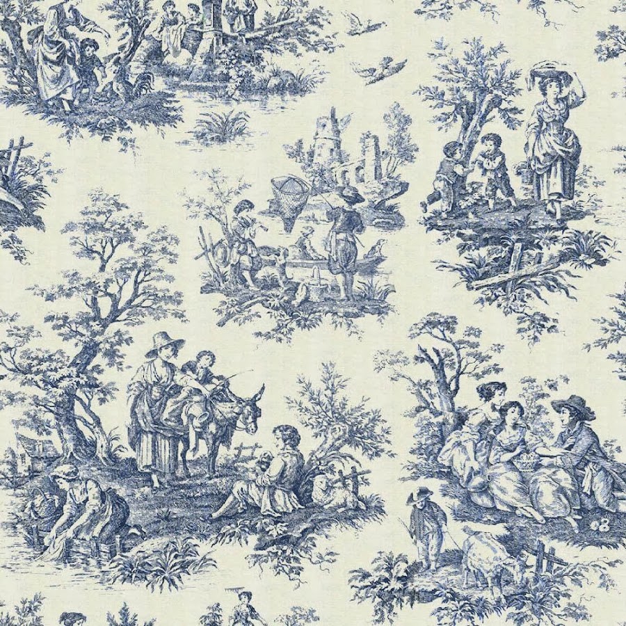 telas estampada toile de jouy escena campestre