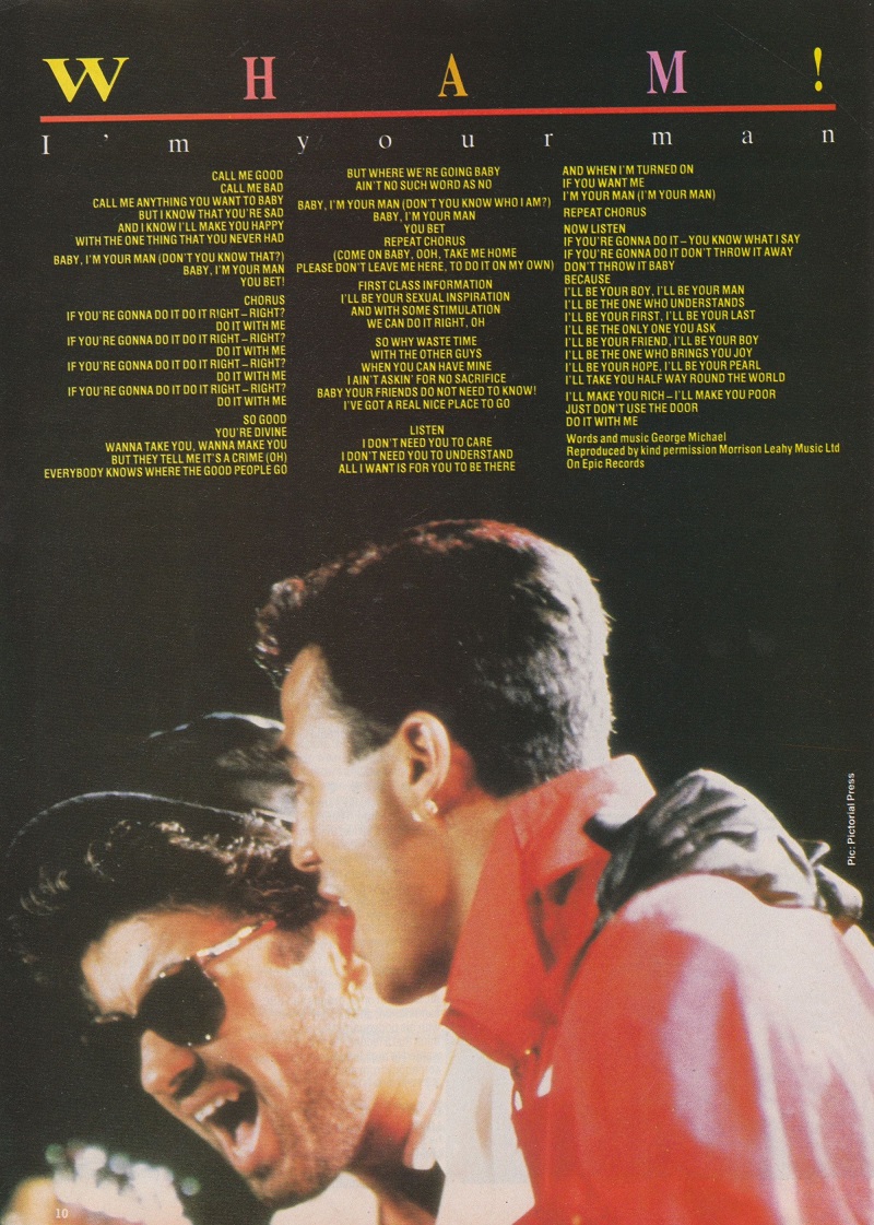 wham im your man lyrics top of the pops 80s wham i m your man 1985 wham im your man lyrics top of the pops 80s wham i m your man 1985
