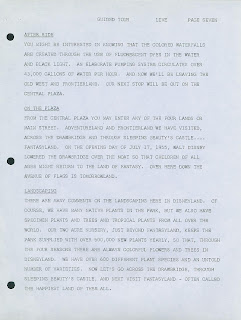 Vintage Disneyland Goodies: 1962 Guided Tour Script